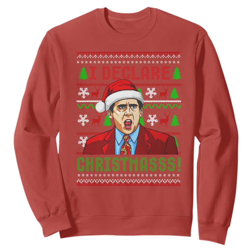 Funny I Declare Christmas Sweatshirt Funny Christmas Office Holiday Meme TS11 Red Print Your Wear