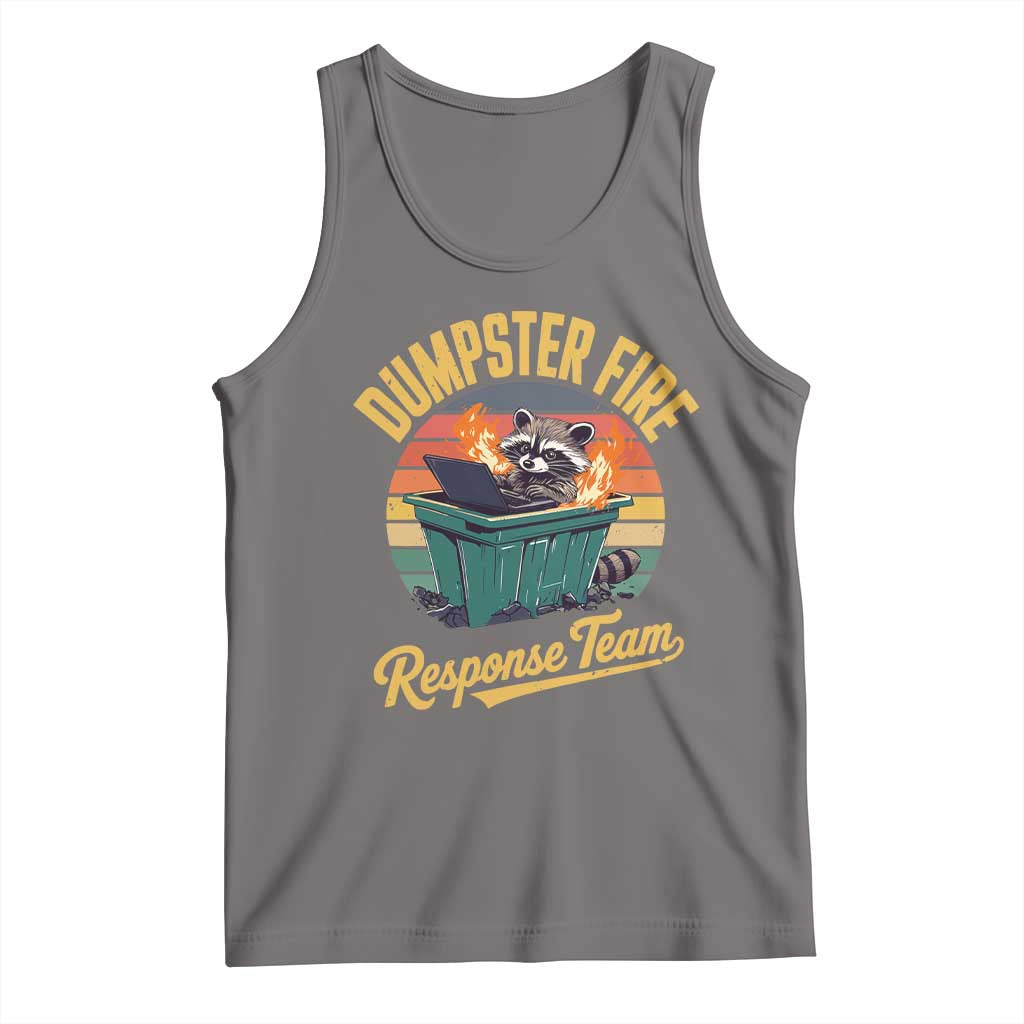 Funny Dumpster Fire Response Team Tank Top Work Humor TS11 Deep Heather Print Your Wear