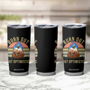 Funny Christmas Pudding Tumbler Cup Burn Out But Optimistic Blue Flame TS11 Print Your Wear