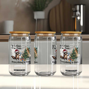 Christmas Hanukkah Racoon Glass Can Funny Its Fine I Am Fine Everything Is Fine TS11 Print Your Wear