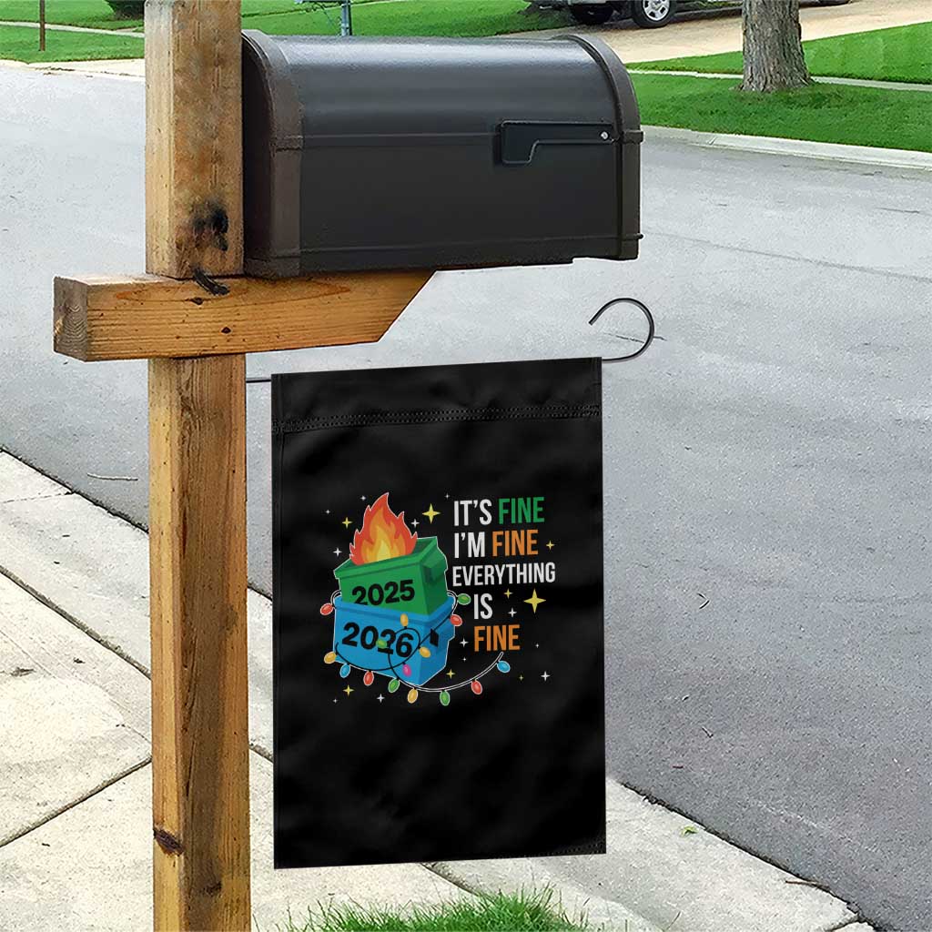 Dumpster Fire Christmas Garden Flag Funny It's Fine I'm Fine Everything Is Fine TS11 Print Your Wear