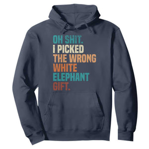 Oh Shit I Picked The Wrong White Elephant Gift Hoodie Funny Retro Christmas Gift Exchange TS11 Navy Print Your Wear