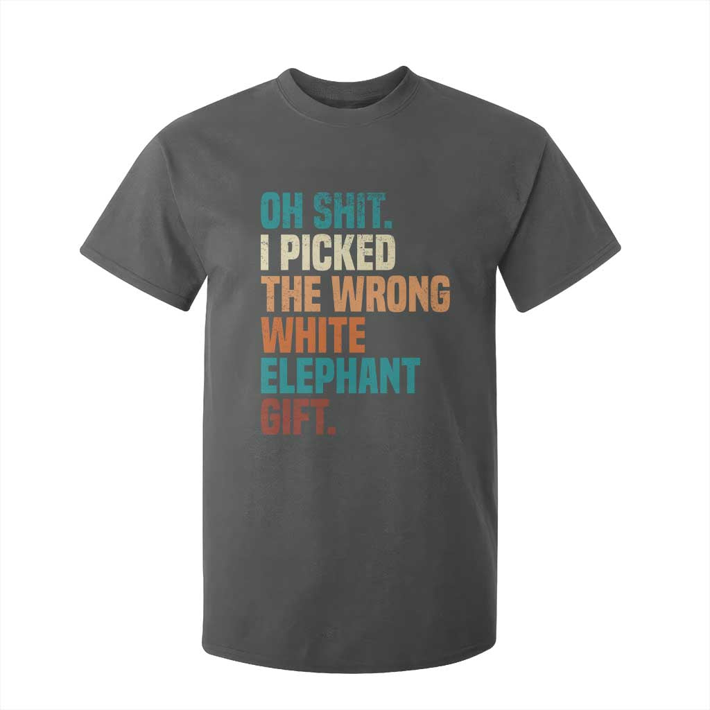 Oh Shit I Picked The Wrong White Elephant Gift T Shirt For Kid Funny Retro Christmas Gift Exchange TS11 Dark Heather Print Your Wear
