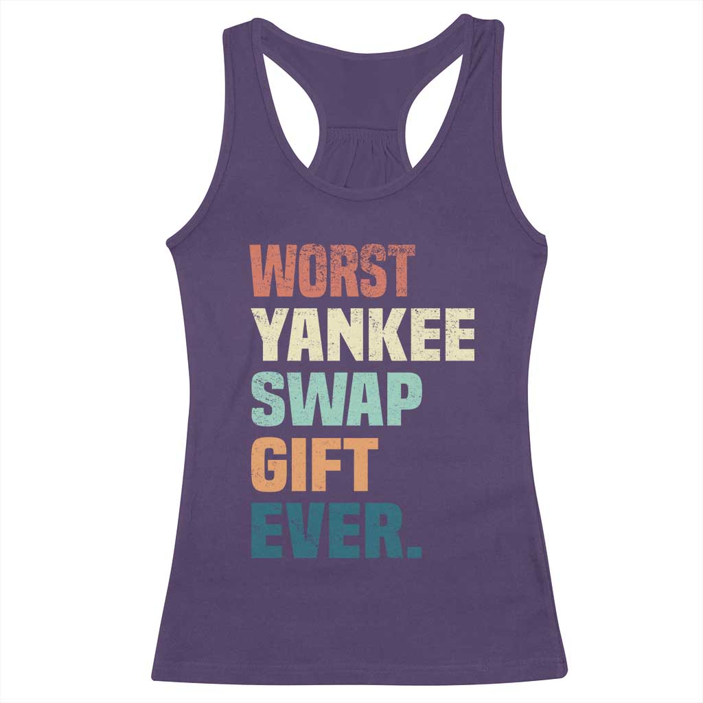 Funny Worst Yankee Swap Gift Ever Racerback Tank Top Christmas Gift Exchange Game TS11 Purple Print Your Wear