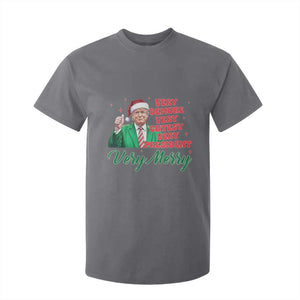 Funny Christmas Santa Trump T Shirt For Kid Very Demure Very Cutesy Very President Very Merry TS11 Charcoal Print Your Wear