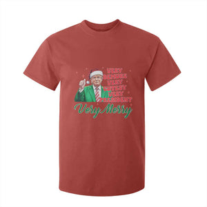 Funny Christmas Santa Trump T Shirt For Kid Very Demure Very Cutesy Very President Very Merry TS11 Red Print Your Wear