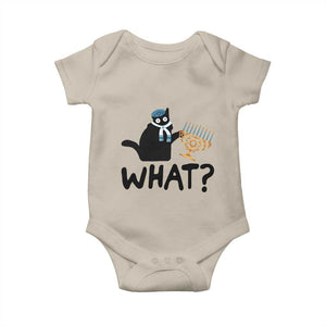 Funny What Hanukkah Black Cat Baby Onesie TS11 Sand Print Your Wear
