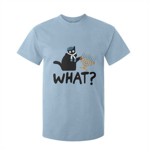 Funny What Hanukkah Black Cat T Shirt For Kid TS11 Light Blue Print Your Wear