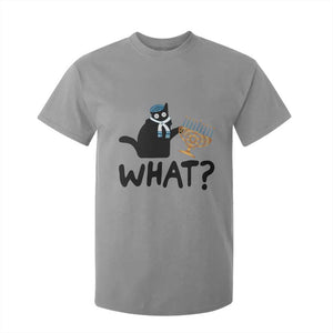 Funny What Hanukkah Black Cat T Shirt For Kid TS11 Sport Gray Print Your Wear