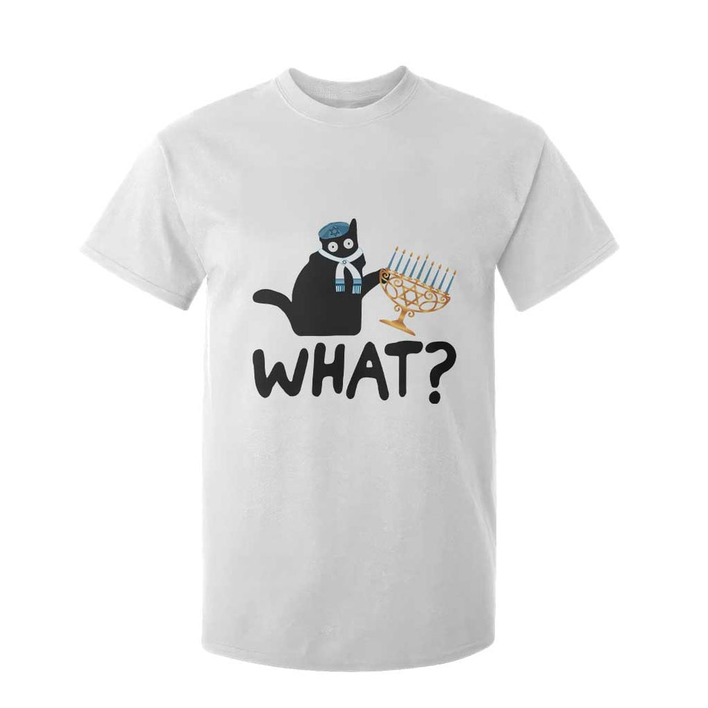 Funny What Hanukkah Black Cat T Shirt For Kid TS11 White Print Your Wear