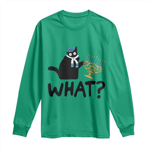 Funny What Hanukkah Black Cat Long Sleeve Shirt TS11 Irish Green Print Your Wear