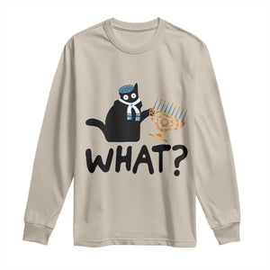 Funny What Hanukkah Black Cat Long Sleeve Shirt TS11 Sand Print Your Wear