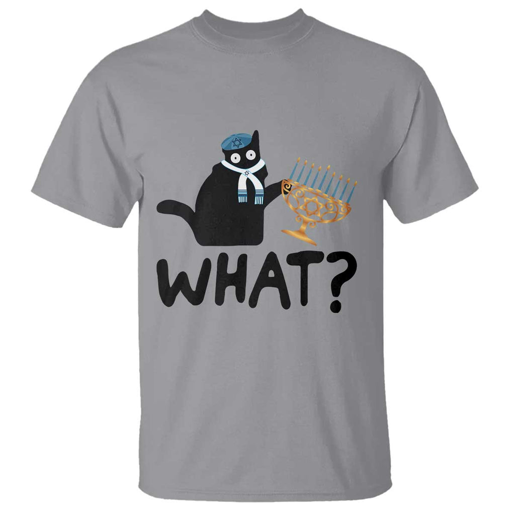 Funny What Hanukkah Black Cat T Shirt TS11 Sport Gray Print Your Wear