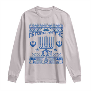 Hanukkah Holiday Long Sleeve Shirt Return Of The Judai Chanukah Jewish Festival TS11 Ice Gray Print Your Wear