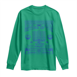 Hanukkah Holiday Long Sleeve Shirt Return Of The Judai Chanukah Jewish Festival TS11 Irish Green Print Your Wear