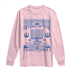 Hanukkah Holiday Long Sleeve Shirt Return Of The Judai Chanukah Jewish Festival TS11 Light Pink Print Your Wear