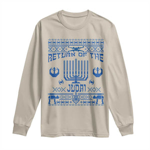 Hanukkah Holiday Long Sleeve Shirt Return Of The Judai Chanukah Jewish Festival TS11 Sand Print Your Wear