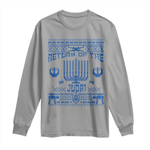 Hanukkah Holiday Long Sleeve Shirt Return Of The Judai Chanukah Jewish Festival TS11 Sport Gray Print Your Wear