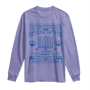 Hanukkah Holiday Long Sleeve Shirt Return Of The Judai Chanukah Jewish Festival TS11 Violet Print Your Wear