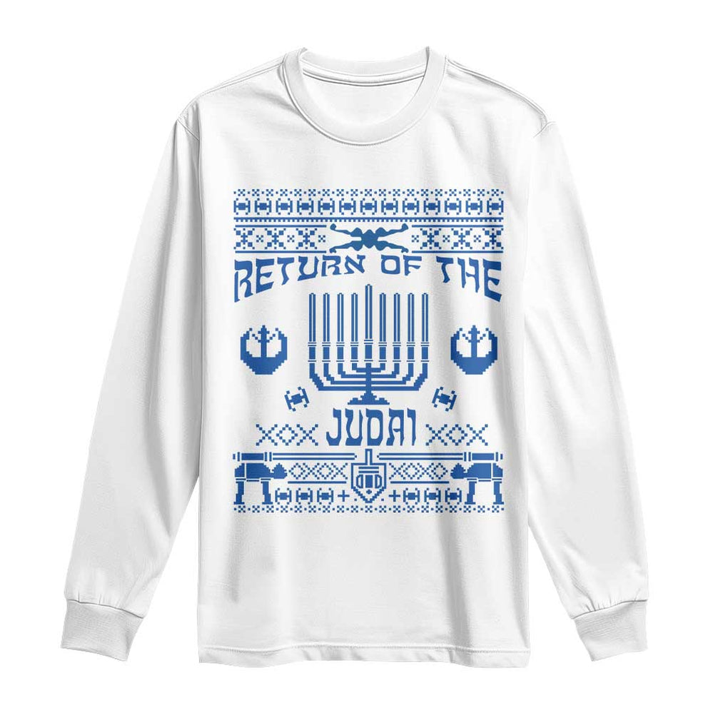 Hanukkah Holiday Long Sleeve Shirt Return Of The Judai Chanukah Jewish Festival TS11 White Print Your Wear