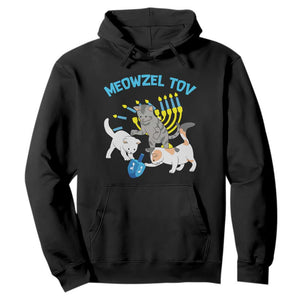 Funny Hanukkah Cats Hoodie Meowzel Tov Dreidels Menorah Chanukah Jewish Festival TS11 Black Print Your Wear