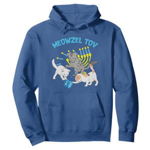 Funny Hanukkah Cats Hoodie Meowzel Tov Dreidels Menorah Chanukah Jewish Festival TS11 Royal Blue Print Your Wear