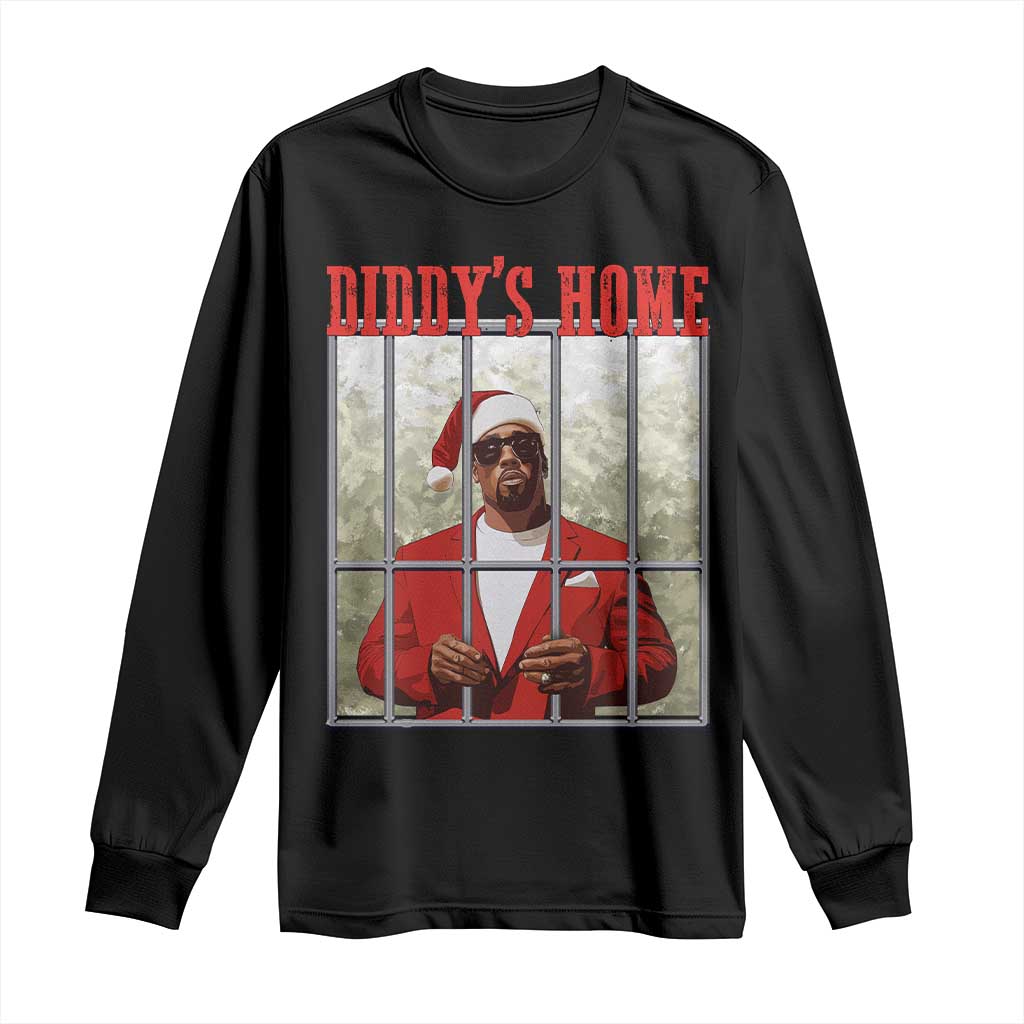 Funny Dirty Christmas Santa Diddy's Home Long Sleeve Shirt TS11 Black Print Your Wear