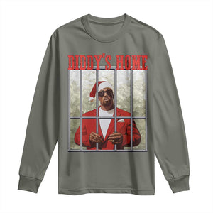 Funny Dirty Christmas Santa Diddy's Home Long Sleeve Shirt TS11 Military Green Print Your Wear