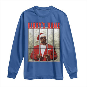 Funny Dirty Christmas Santa Diddy's Home Long Sleeve Shirt TS11 Royal Blue Print Your Wear