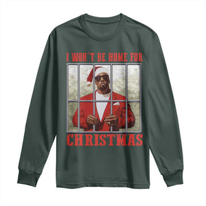 Funny Santa Diddy Christmas Long Sleeve Shirt I Won't Be Home For Xmas TS11 Dark Forest Green Print Your Wear