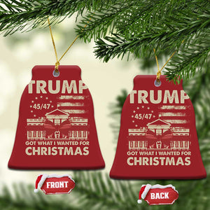 Funny Trump Xmas Christmas Ornament Got What I Wanted For Xmas White House TS11 Bell Flake Red Print Your Wear