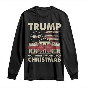 Funny Trump Christmas Long Sleeve Shirt Got What I Wanted For Xmas White House TS11 Black Print Your Wear