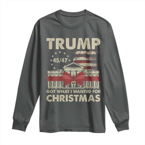 Funny Trump Christmas Long Sleeve Shirt Got What I Wanted For Xmas White House TS11 Dark Heather Print Your Wear