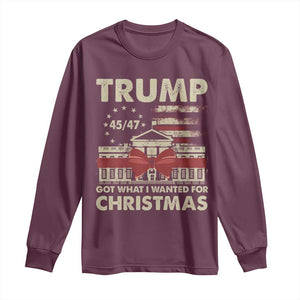 Funny Trump Christmas Long Sleeve Shirt Got What I Wanted For Xmas White House TS11 Maroon Print Your Wear