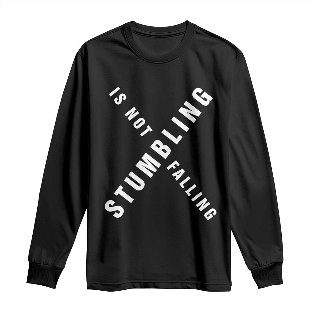 Malcolm X Stumbling Is Not Falling Long Sleeve Shirt Black History Month TS11 Black Print Your Wear