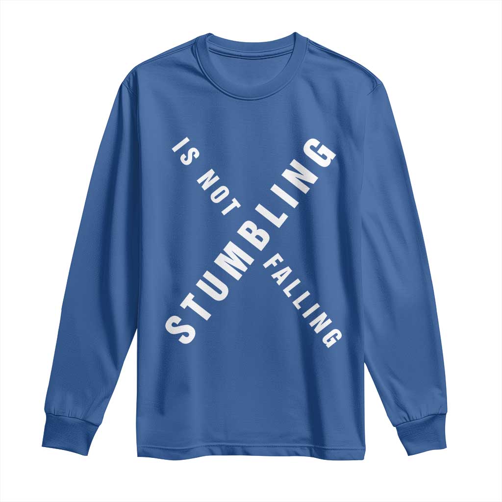 Malcolm X Stumbling Is Not Falling Long Sleeve Shirt Black History Month TS11 Royal Blue Print Your Wear