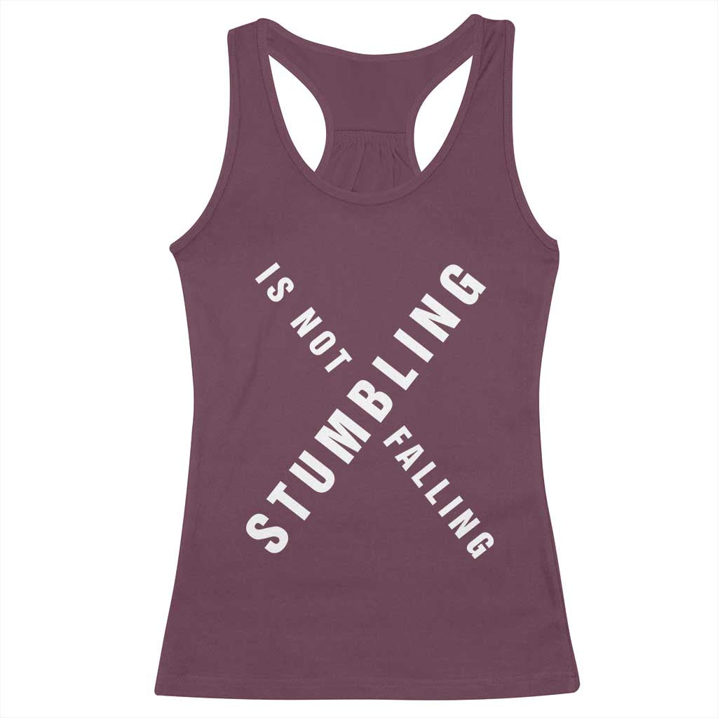 Malcolm X Stumbling Is Not Falling Racerback Tank Top Black History Month TS11 Maroon Print Your Wear