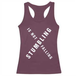 Malcolm X Stumbling Is Not Falling Racerback Tank Top Black History Month TS11 Maroon Print Your Wear