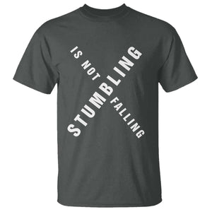 Malcolm X Stumbling Is Not Falling T Shirt Black History Month TS11 Dark Heather Print Your Wear