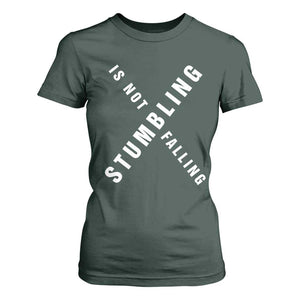 Malcolm X Stumbling Is Not Falling T Shirt For Women Black History Month TS11 Dark Forest Green Print Your Wear