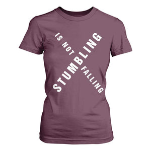 Malcolm X Stumbling Is Not Falling T Shirt For Women Black History Month TS11 Maroon Print Your Wear