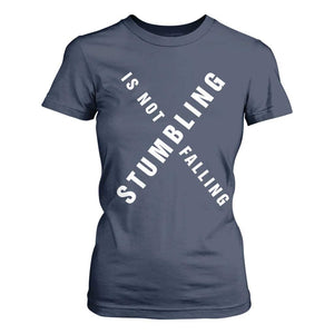 Malcolm X Stumbling Is Not Falling T Shirt For Women Black History Month TS11 Navy Print Your Wear