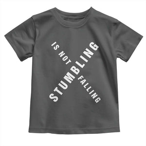 Malcolm X Stumbling Is Not Falling Toddler T Shirt Black History Month TS11 Dark Heather Print Your Wear