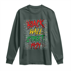 Black Wall Street 1921 Long Sleeve Shirt Tulsa Oklahoma Black History Month TS11 Dark Forest Green Print Your Wear