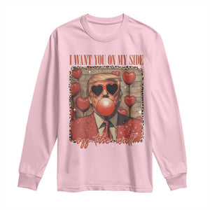 Funny Trump Valentine's Day Long Sleeve Shirt I Want You On My Side Of The Wall TS11 Light Pink Print Your Wear