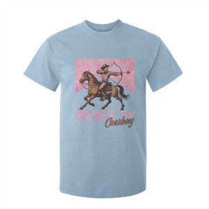 Funny Valentine's Day Western Cowboy T Shirt For Kid Pucker Up Cowboy Cupid TS11 Light Blue Print Your Wear