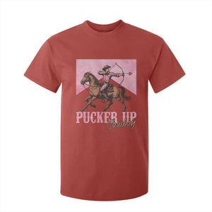 Funny Valentine's Day Western Cowboy T Shirt For Kid Pucker Up Cowboy Cupid TS11 Red Print Your Wear