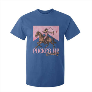 Funny Valentine's Day Western Cowboy T Shirt For Kid Pucker Up Cowboy Cupid TS11 Royal Blue Print Your Wear