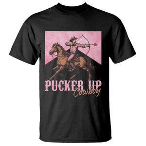 Funny Valentine's Day Western Cowboy T Shirt Pucker Up Cowboy Cupid TS11 Black Print Your Wear