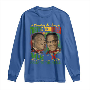 Martin Luther King And Malcolm X Long Sleeve Shirt Brothers In Arms Fighting Terrorism 1964 Black History TS11 Royal Blue Print Your Wear